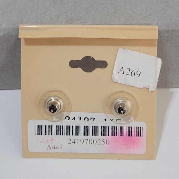 Vintage Charlestone Silver Tone Pink Austrian Crystal Titanium Post Earrings - Picture 3 of 9